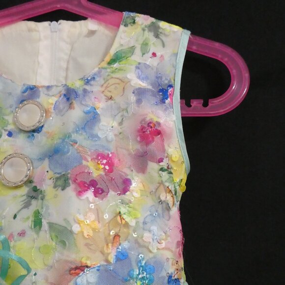 Floral Sleeveless Dress | size 24 months | Zip-Up Back Closure - Picture 5 of 16